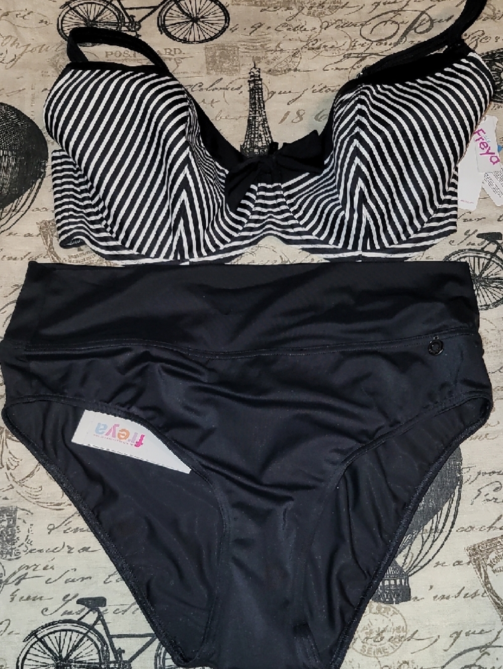 Freya Black & White Striped Underwire Bikini Set - Picture 2 of 7